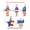 50Pcs 5 Styles Rack Plating Alloy Enamel Pendants ENAM-CJ0003-48-2