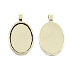 Tibetan Style Alloy Oval Pendant Cabochon Settings TIBEP-5321-AS-FF-1