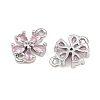 Brass Pave Pink Cubic Zirconia Connector Charms CU-CBAA6E8-01P-2
