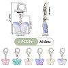   10 Sets Transparent Spray Painted Glass Butterfly Pendant Decorations HJEW-PH0001-64-2