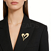 2Pcs Alloy Heart Brooch Pin JEWB-CP0001-60-5