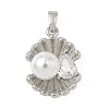 Brass Pave Cubic Zirconia Pendants KK-H076-02P-1