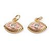 Brass Micro Pave Clear Cubic Zirconia Charms KK-C100-15G-A03-2