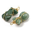 Natural Green Aventurine Pendants G-K338-30G-05-2
