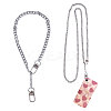 2Pcs 304 Stainless Steel Cuban Link Mobile Chains HJEW-PH02155-1