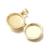 Valentine's Day Brass Flat Round with Heart Locket Pendants KK-D431-035F-G-2