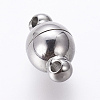 Tarnish Resistant 304 Stainless Steel Magnetic Clasps with Loops LS-STAS-K006-6mm-04C-2
