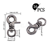 Zinc Alloy Swivel Lobster Claw Clasps PALLOY-PH0001-01B-2