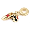 Rack Plating Brass Enamel Sports European Dangle Charms KK-P287-35B-G-2