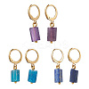 3 Pairs 304 Stainless Steel Natural Mixed Stone Leverback Earrings EJEW-JE06527-02-3