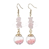 Natural & Synthetic Mixed Gemstone Chips Dangle Earrings EJEW-JE05634-3