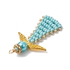 Angel Glass Seed Beads Pendants Decrotions HJEW-MZ00113-05-4
