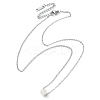Natural Rose Quartz Round Bead Pendant Necklaces NJEW-JN04551-02-2