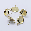 Brass Stud Earring Settings KK-P131-01A-12mm-2