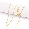 1MM Adjustable Slider Brass Cable Chain Necklaces for Men Women NJEW-N057-01G-1