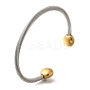 304 Stainless Steel Cuff Bangles BJEW-C091-02A-GP-4