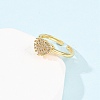 Adjustable Brass Micro Pave Cubic Zirconia Cuff Rings for Women RJEW-B139-01G-3