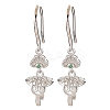 925 Sterling Silver Micro Pave Clear Cubic Zirconia Earring Hooks STER-U005-12P-1