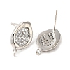 Brass Micro Pave Cubic Zirconia Stud Earring Findings KK-H440-03P-2