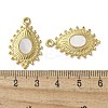 Teardrop 304 Stainless Steel Natural Paua Shell/White Shell Pendants Ion Plating(IP) STAS-U037-09G-01-3