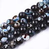 Natural Fire Crackle Agate Beads Strands X-G-S346-8mm-03-1