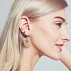 6Pcs 6 Style Flower & Square & Star & Moon Cubic Zirconia Stud Earrings EJEW-AN0003-31-4