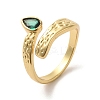 Brass Micro Pave Cubic Zirconia Solitaire Ring LS-RJEW-K259-01C-G-1