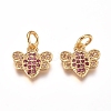 Brass Micro Pave Cubic Zirconia Charms ZIRC-I038-07G-1