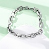 304 Stainless Steel Link Chain Bracelets for Women Men BJEW-R018-17P-1