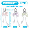 6Pcs 3 Colors ABS Plastic Imitation Pearl Pendant Decorations AJEW-TA0002-30-3