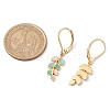 Leaf 304 Stainless Steel Enamel Leverback Earrings EJEW-JE06261-3