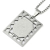 201 Stainless Steel Hollow Rectangle with Cross Pendant Box Chain Necklaces NJEW-D089-06P-1