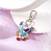 Natural Citrine & Red Jasper & Lapis Lazuli & Amethyst & Synthetic Turquoise & Red Aventurine & Green Aventurine Chips & Shell Pearl Pendant Decorations HJEW-JM02965-1