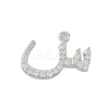 Rack Plating Brass Micro Pave Clear Cubic Zirconia Pendants KK-A224-03E-P-1