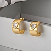 Brass Drawbench Stud Earrings EJEW-L288-008G-1