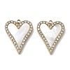 PVD Vacuum Plating 304 Stainless Steel Pave Shell Pendants STAS-R130-06G-1