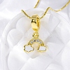 Brass Micro Pave Clear Cubic Zirconia Cloud Rainbow Pendant Necklaces NJEW-C071-02G-2