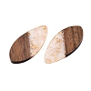 Transparent Resin and Walnut Wood Pendants RESI-T057-05N-3