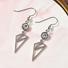 304 Stainless Steel Triangle Dangle Earrings EJEW-Z129-07P-2