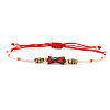 Bohemian Natural Gemstone & Glass Seed Bead Braided Bead Bracelets for Unisex OP0530-4-1