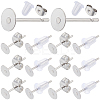 300Pcs 304 Stainless Steel Flat Round Blank Peg Earring Post STAS-SC0007-33B-1