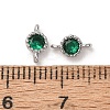 Brass Pave Green Cubic Zirconia Connector Charms ZIRC-L105-11P-3
