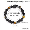 European Synthetic Non-magnetic Hematite & Natural Obsidian & Lava Rock & Tiger Eye Beaded Stretch Bracelets for Men XR3727-2-1