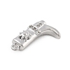 Brass Micro Pave Clear Cubic Zirconia Pendants KK-D283-34P-01-2