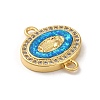Rack Plating Brass Micro Pave Clear Cubic Zirconia Connector Charms KK-D088-39G-3