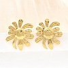 304 Stainless Steel Flower Stud Earrings EJEW-P312-03A-G-1