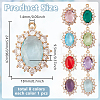 8Pcs 8 Colors Brass Pave Cubic Zirconia Pendants KK-AR0001-92-2
