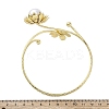 Lotus Alloy Arm Cuff Bangles for Girl Women AJEW-A063-01J-G-5