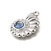 304 Stainless Steel Pave Natural Paua Shell Pendants STAS-C122-21C-01P-2