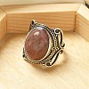 Natural Rhodonite Adjustable Rings RJEW-I108-02AS-13-2